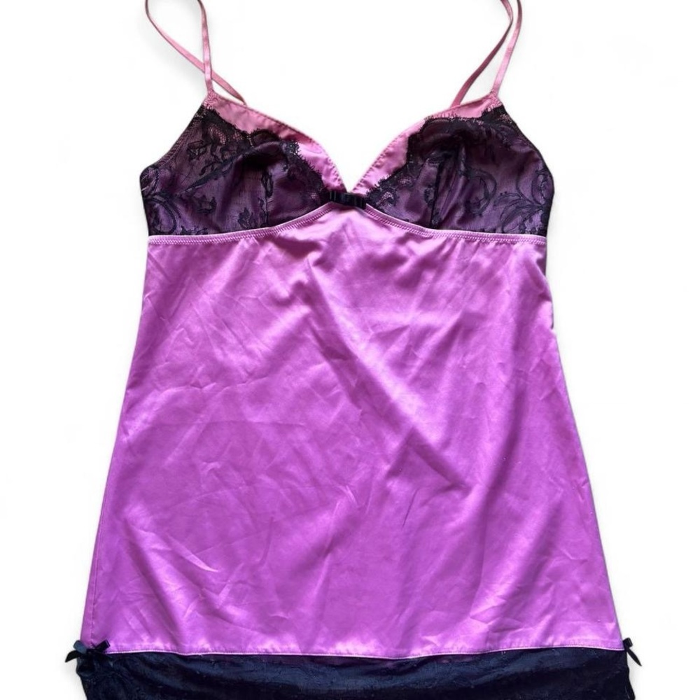 Victoria's Secret hot pink Satin and Lace Cami Slip Size Small